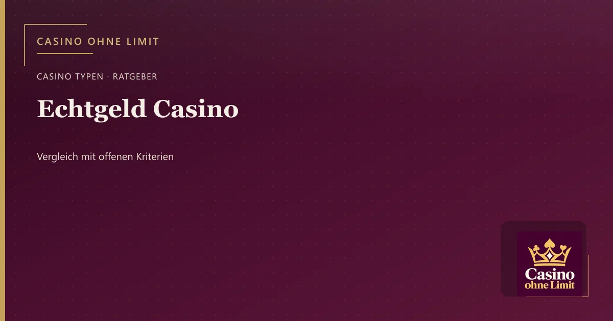 Echtgeld Casino – Illustration mit Logo von Casino ohne Limit